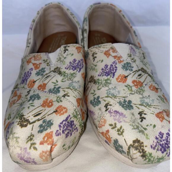 TOMS Women’s 7 US 37.5 EU Classic Natural Alpargata California Wildflower Shoes - Picture 6 of 8